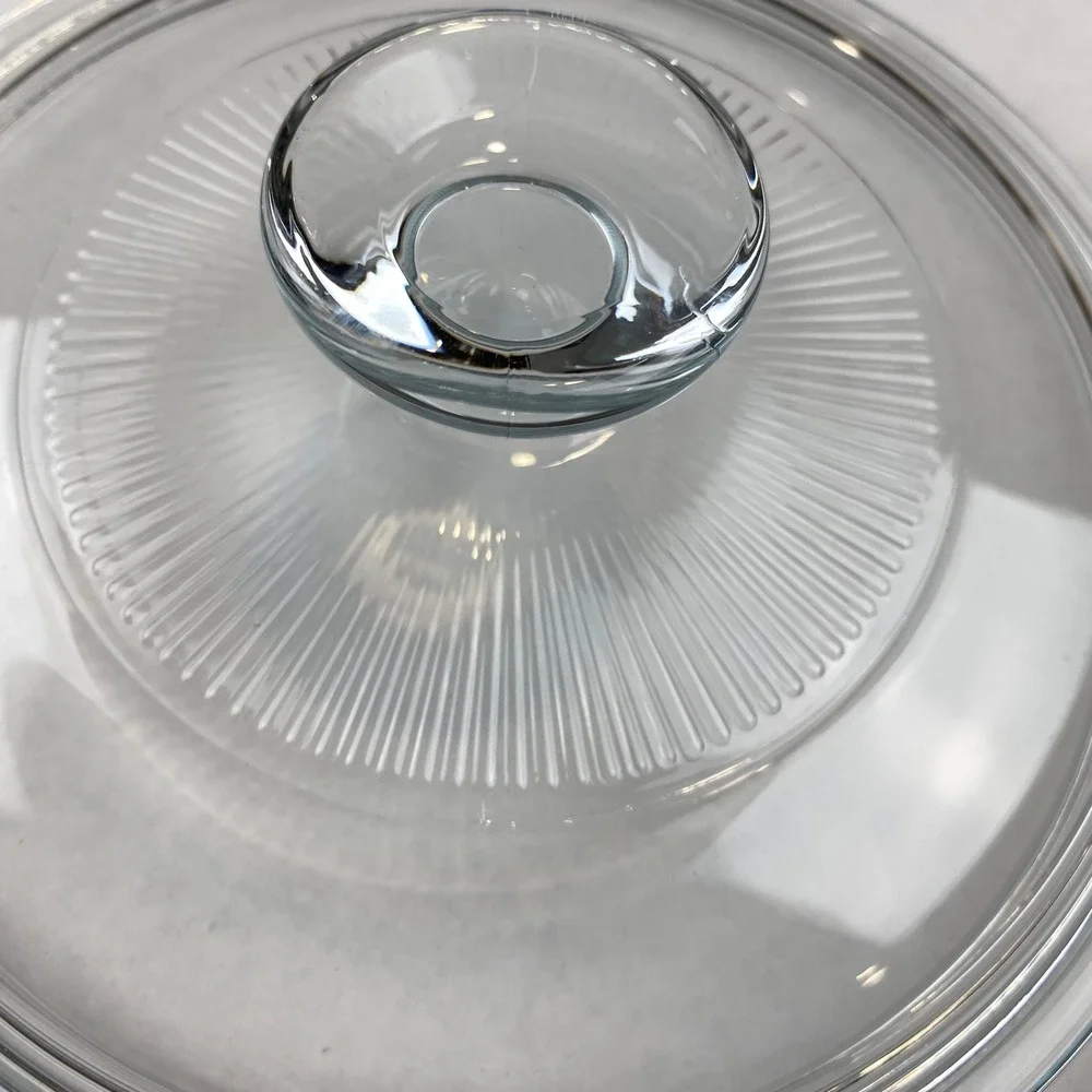 Vintage Pyrex G5C 20 Glass Lid Clear Sunburst Pattern 7.25 Inch Replacement